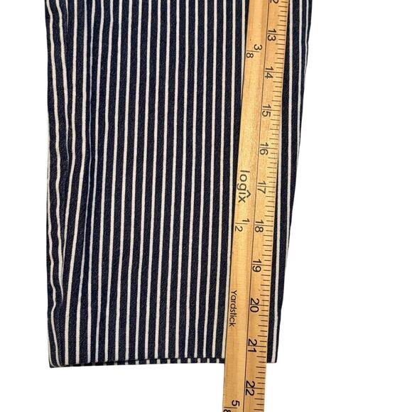 Loft The Riviera Slim Size 0P (28x21.5) Blue White Stripe Nautical Button‎ Front - Picture 8 of 12